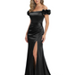 Elegant Mother of the Groom Dresses Mermaid Satin Formal Gown High Slit