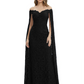 Elegant Mother of the Groom Gown Floral Lace Embroidered Formal Dress with Cape
