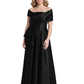 Formal Floor-Length Mother of the Bride Gown Sleeveless Satin Maxi Dress with Drape