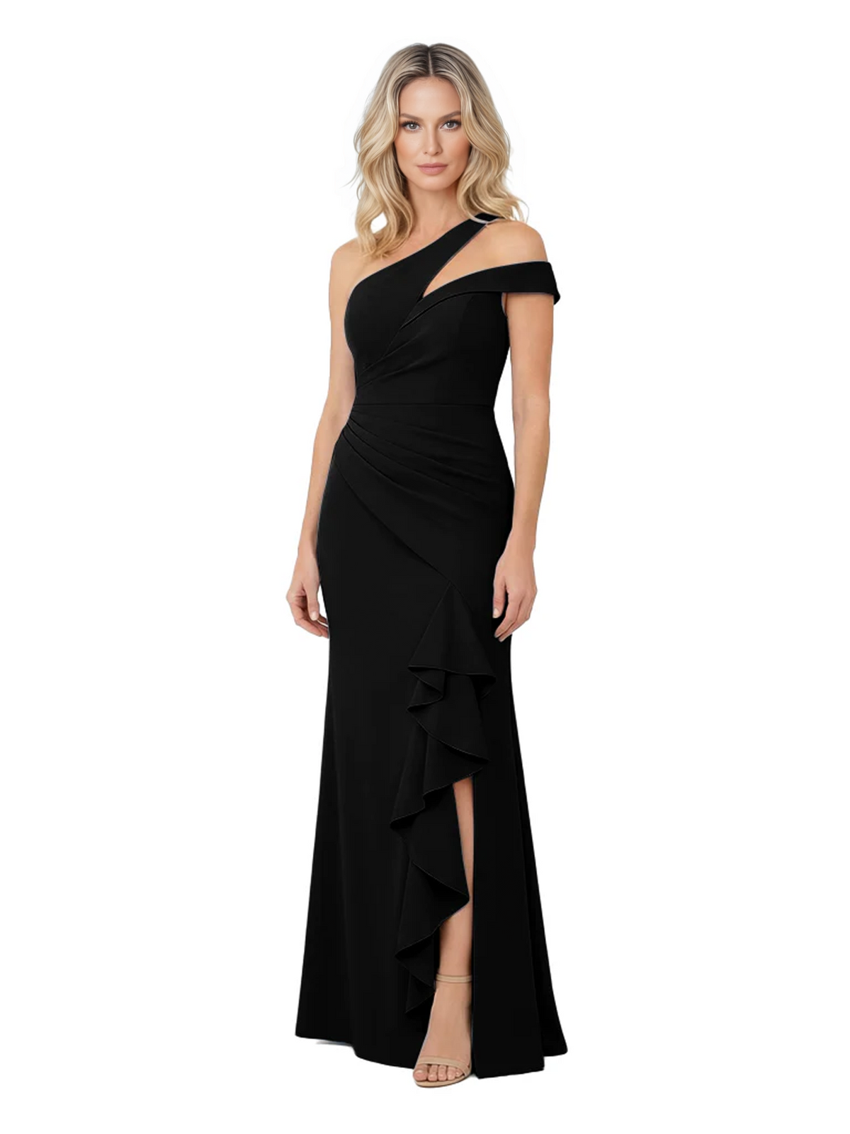 chiffon dresses online Elegant A-line Long Sleeves Mother of the Brides style_H22DR0930122 Handmade dark green chiffon Size:34