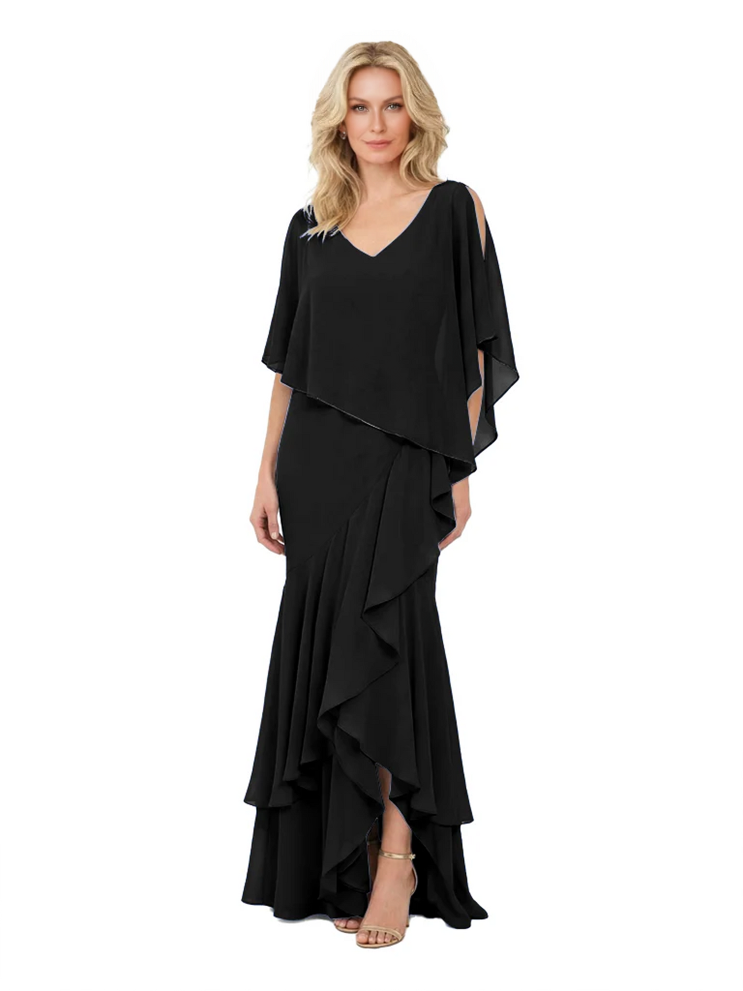 Chic Long A-Line Chiffon Mother of the Brides Dresses Sequin Mom Outfits