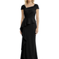 A-Line Satin Cap Sleeves Mother of the Brides Dresses Floor Length For Wedding