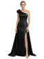 One Shoulder Mother of the Bride Dress with 3D Floral Detail Formal Dress A-Line Gowns with Slit