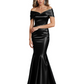 Luxury Emerald Formal Dress Off-the-Shoulder Satin Gown Trumpet Silhouette