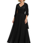 Luxury Formal Mother of Bride Dress Sparkling Sequin Top & Flowy Chiffon Skirt with Shawl