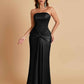 Sexy Soft Satin Mermaid Strapless Floor-Length Mermaid Bridesmaid Dresses