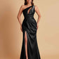 Sexy One Shoulder Soft Satin Side Slit Floor-Length Mermaid Bridesmaid Dresses