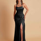 Gorgeous Square Criss Cross Soft Satin Side Slit Floor-Length Mermaid Bridesmaid Dresses
