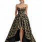 Elegant Floral Jacquard Sweetheart High-Low A-Line Long Formal Evening Dresses