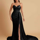 Sexy Soft Satin Mermaid V-neck Floor-Length Mermaid Bridesmaid Dresses