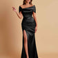 Elegant Soft Satin Off-the-shoulder Side-Slit Mermaid Bridesmaid Dresses