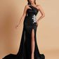 Elegant Soft Satin Sweetheart One Shoulder Side-Slit Mermaid Bridesmaid Dresses