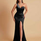 Gorgeous One Shoulder Soft Satin Side Slit Floor-Length Mermaid Bridesmaid Dresses