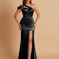 Elegant Soft Satin Sweetheart One Shoulder Side-Slit Mermaid Bridesmaid Dresses