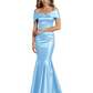 Luxury Emerald Formal Dress Off-the-Shoulder Satin Gown Trumpet Silhouette