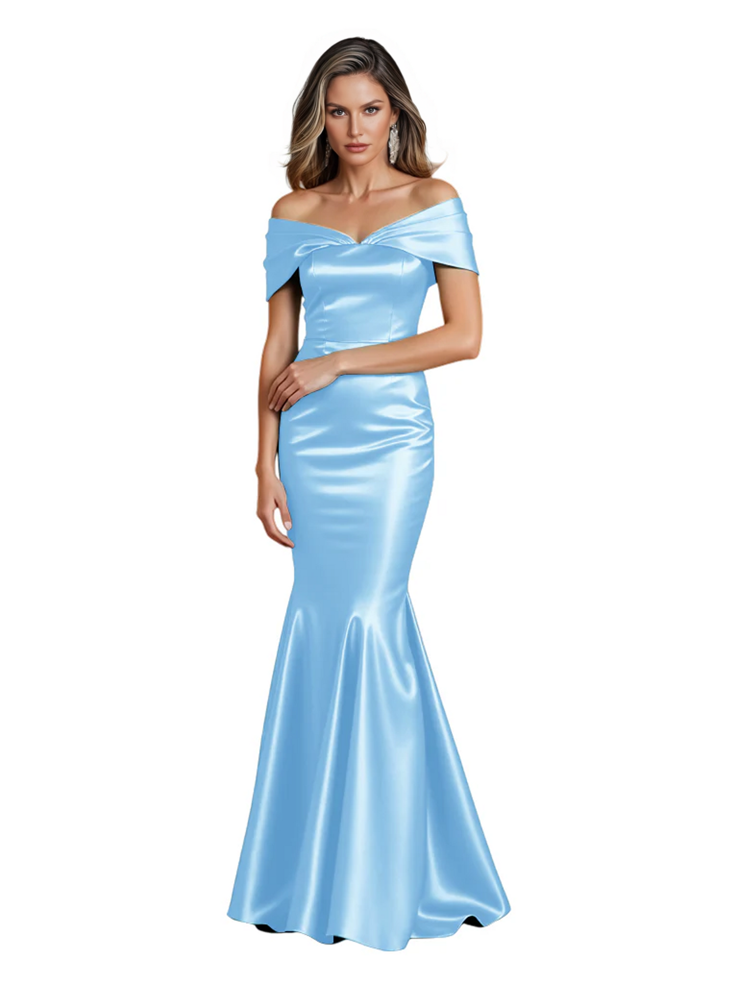 Luxury Emerald Formal Dress Off-the-Shoulder Satin Gown Trumpet Silhouette