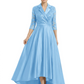 Elegant Mother of Bride Dress Evening Gowns Trending Styles with Lapel Collar 3/4 Sleeves