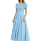 Luxury Formal Dress Sparkling Sequin Top Mother of Bride Dress Silk Satin A-Line Gowns