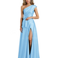 Wedding Mother of the Bride Dress One Shoulder and High Slit Formal Dresses