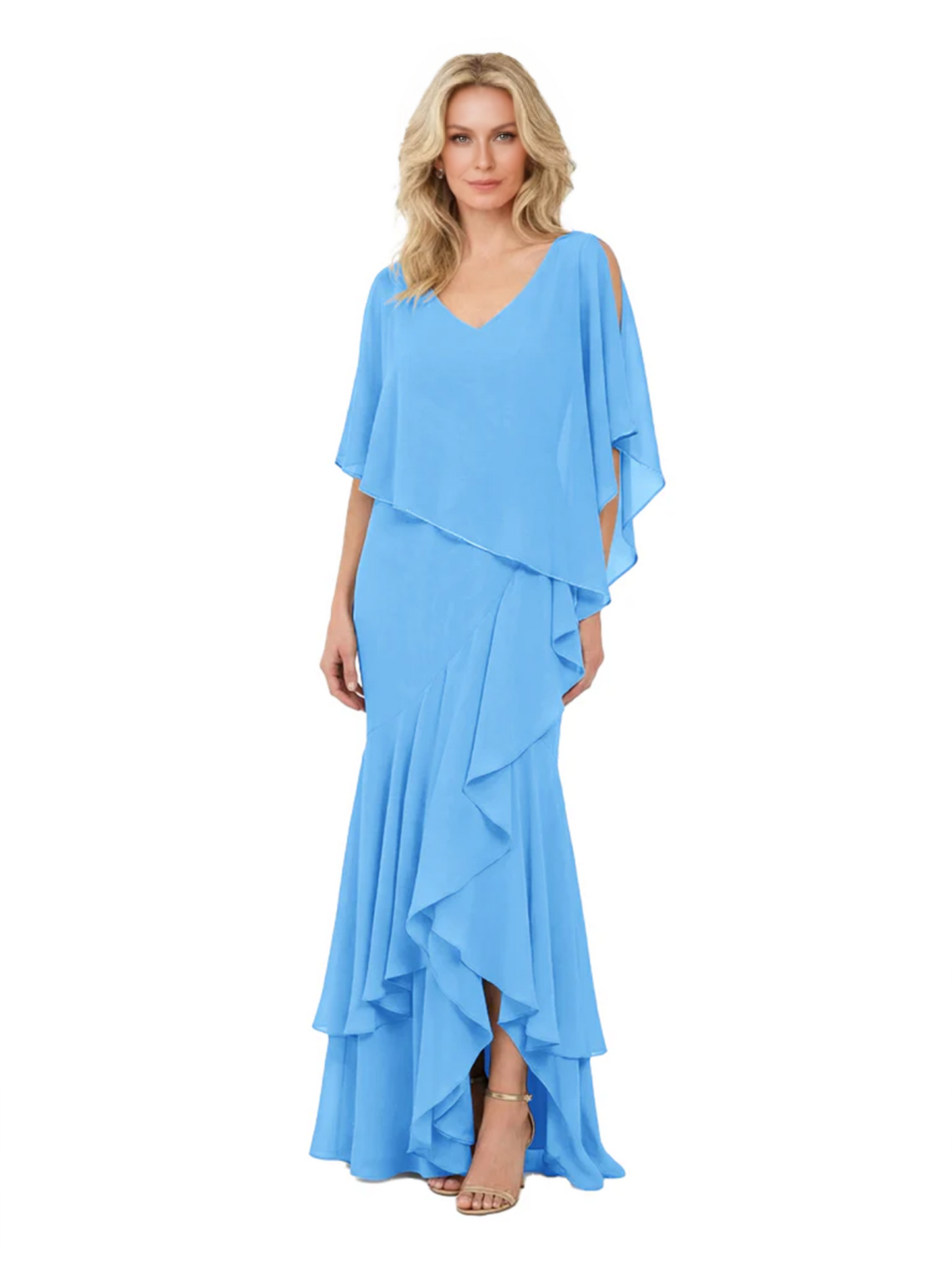 Chic Long A-Line Chiffon Mother of the Brides Dresses Sequin Mom Outfits