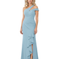 Modern Mother of Bride Dresses 2026 Asymmetric Neckline Ruffle Slit Gown