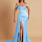 Sexy Soft Satin Sweetheart Off-the-shoulder Strapless Side-Slit Mermaid Bridesmaid Dresses