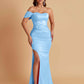 Sexy Soft Satin Mermaid One Shoulder Floor-Length Mermaid Bridesmaid Dresses