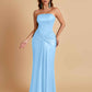 Sexy Soft Satin Mermaid Strapless Floor-Length Mermaid Bridesmaid Dresses