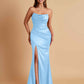 Sexy Soft Satin Mermaid Side Slit Floor-Length Mermaid Bridesmaid Dresses