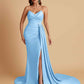 Sexy Soft Satin Mermaid V-neck Floor-Length Mermaid Bridesmaid Dresses