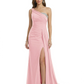 One Shoulder Mother of Bride Dress Ruffle Formal Gowns Mermaid Floor Length Train Slit