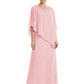 Elegant Mother of Bride Dresses Evening Gowns Trending 2026 Styles with Asymmetric Cape
