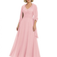 Luxury Formal Mother of Bride Dress Sparkling Sequin Top & Flowy Chiffon Skirt with Shawl