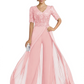 V-Neck Chiffon Mother of the Brides Jumpsuits Dresses Floor Length A-Line Lace