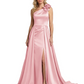 One Shoulder Sleeveless Mother of the Brides Dresses Floor Length Slit With Train