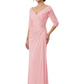 Elegant 3/4 Sleeve Mother of the Brides Dresses Mom Outfits Wedding Satin