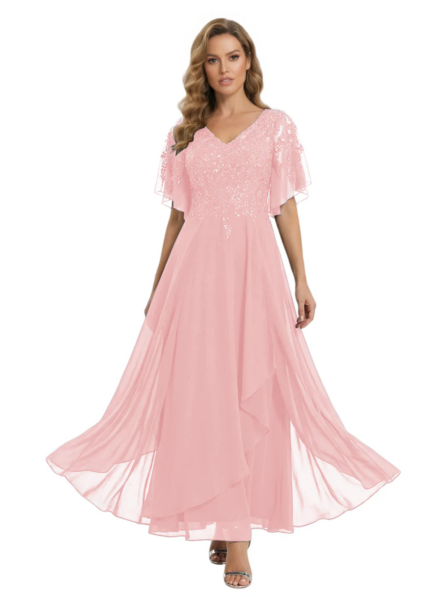 Bling Sequin Chiffon Mother of the Brides Dresses Wedding Party Gowns For Mom