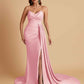 Sexy Soft Satin Mermaid V-neck Floor-Length Mermaid Bridesmaid Dresses