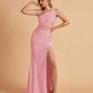 Sexy One-Shoulder Waist Cutout With High Split Floor-Length Bridesmaid Dresses