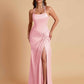 Gorgeous Square Criss Cross Soft Satin Side Slit Floor-Length Mermaid Bridesmaid Dresses