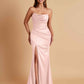 Sexy Soft Satin Mermaid Side Slit Floor-Length Mermaid Bridesmaid Dresses