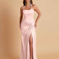 Gorgeous Square Criss Cross Soft Satin Side Slit Floor-Length Mermaid Bridesmaid Dresses