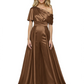 One Shoulder Mother of Bride jumpsuits Formal Gowns Floor Length Detachable Train