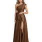 Wedding Mother of the Bride Dress One Shoulder and High Slit Formal Dresses