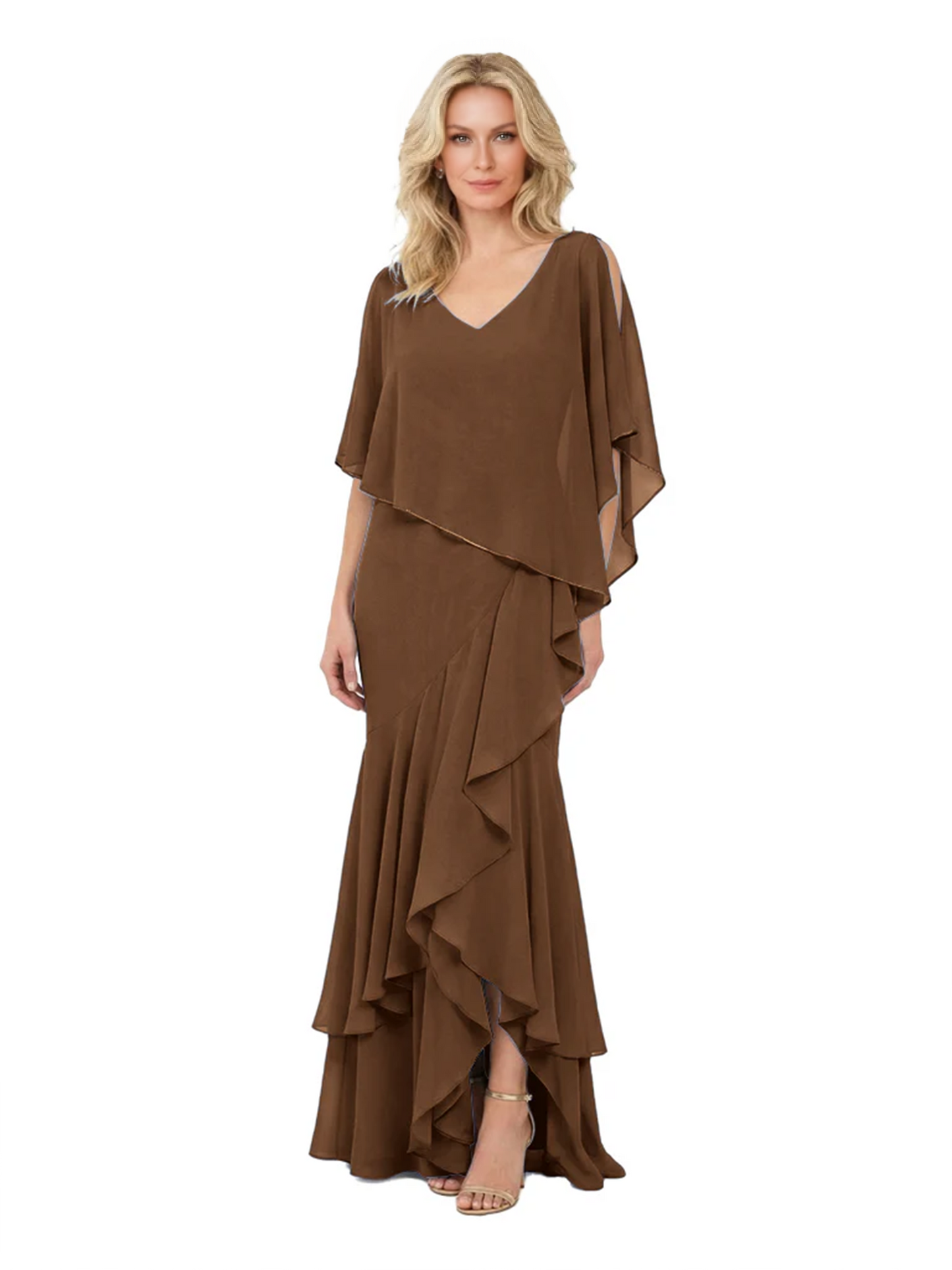 Chic Long A-Line Chiffon Mother of the Brides Dresses Sequin Mom Outfits