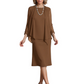 3 PCS Knee-Length Mother of Bride Dresses Prom Dress Evening Dress with Sheer Sleeves and Jacket