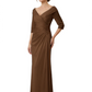 Elegant 3/4 Sleeve Mother of the Brides Dresses Mom Outfits Wedding Satin