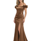 Elegant Mother of the Groom Dresses Mermaid Satin Formal Gown High Slit