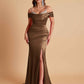 Elegant Soft Satin Mermaid Spaghetti Straps Floor-Length Mermaid Bridesmaid Dresses