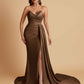 Sexy Soft Satin Mermaid V-neck Floor-Length Mermaid Bridesmaid Dresses